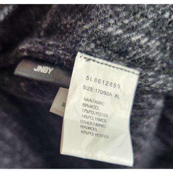 JNBY Women's Sz. XL Grey & Charcoal Button Up Wool Blend Shirt Jacket NWT - Picture 2 of 7